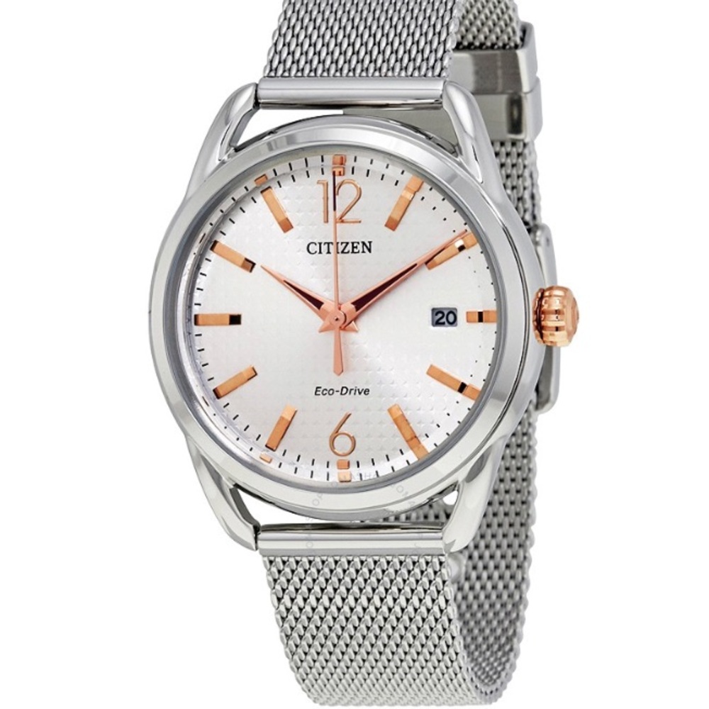 Citizen Eco Drive Ladies Silver & Rose Gold Watch
